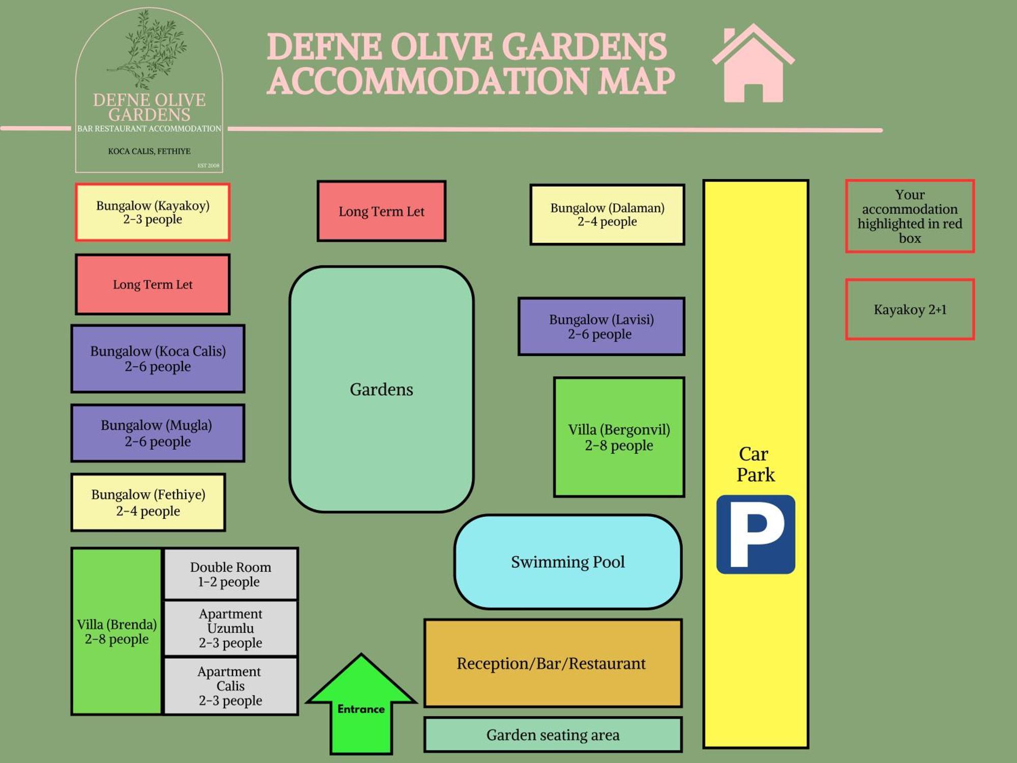 Defne Olive Gardens, Koca Calis, - Previously Defne Tatil Evi Fethiye
