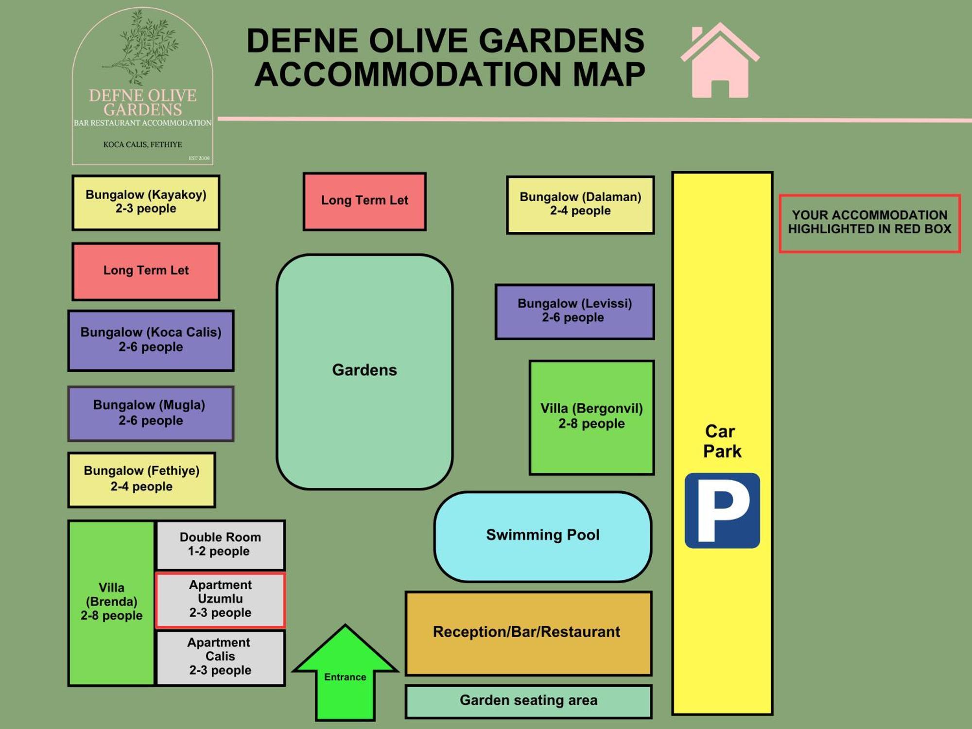 Tatil Evi Defne Olive Gardens, Koca Calis, - Previously Defne Fethiye